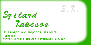szilard kapcsos business card