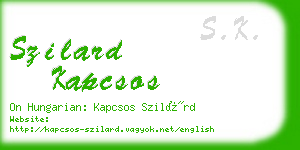 szilard kapcsos business card